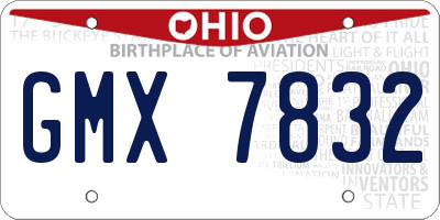 OH license plate GMX7832