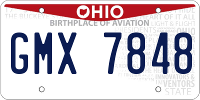 OH license plate GMX7848