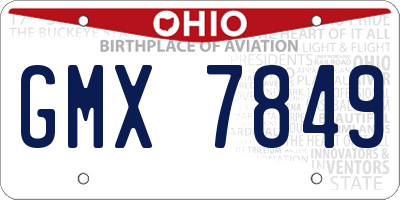 OH license plate GMX7849