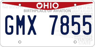 OH license plate GMX7855