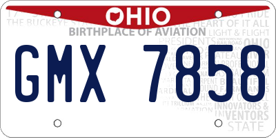 OH license plate GMX7858