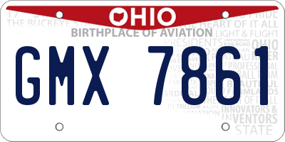 OH license plate GMX7861