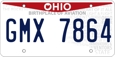 OH license plate GMX7864