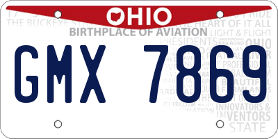 OH license plate GMX7869