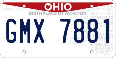 OH license plate GMX7881