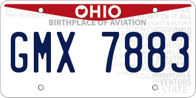 OH license plate GMX7883