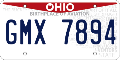 OH license plate GMX7894