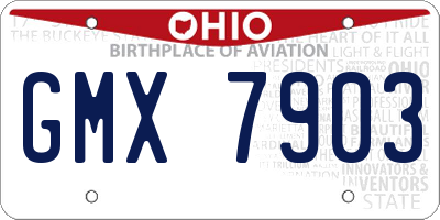 OH license plate GMX7903