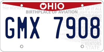 OH license plate GMX7908
