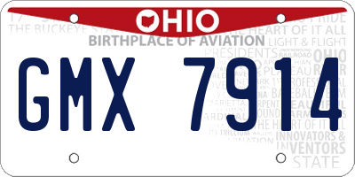 OH license plate GMX7914