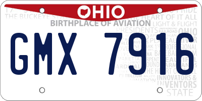 OH license plate GMX7916