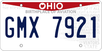 OH license plate GMX7921