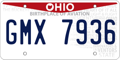 OH license plate GMX7936