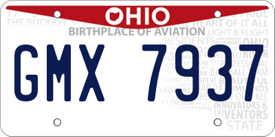 OH license plate GMX7937