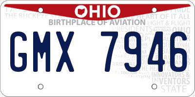 OH license plate GMX7946
