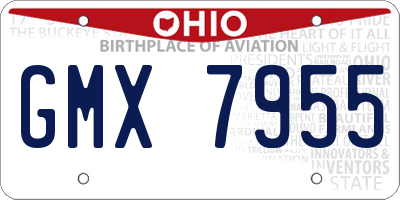 OH license plate GMX7955