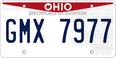 OH license plate GMX7977