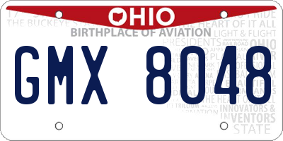 OH license plate GMX8048