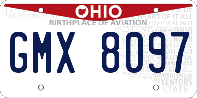OH license plate GMX8097