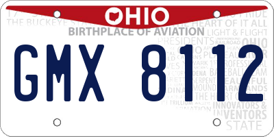 OH license plate GMX8112