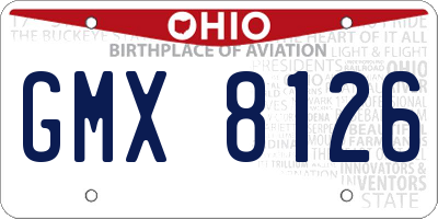OH license plate GMX8126