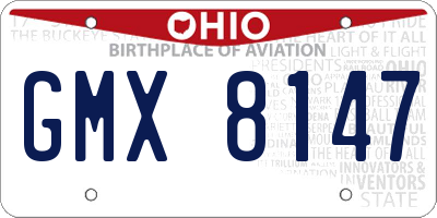 OH license plate GMX8147