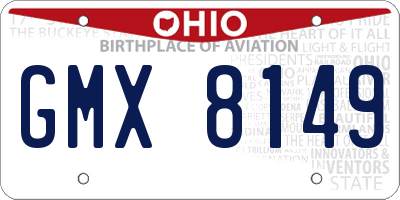 OH license plate GMX8149