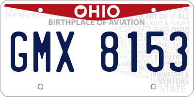 OH license plate GMX8153