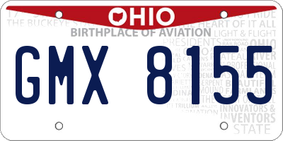 OH license plate GMX8155