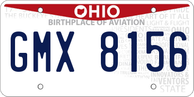 OH license plate GMX8156