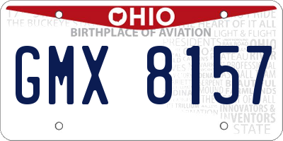 OH license plate GMX8157