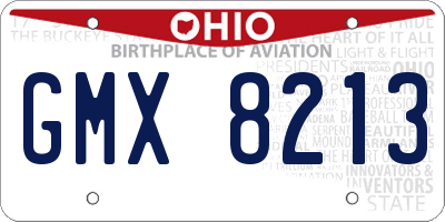 OH license plate GMX8213