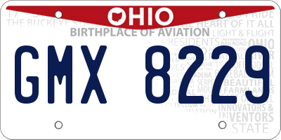 OH license plate GMX8229