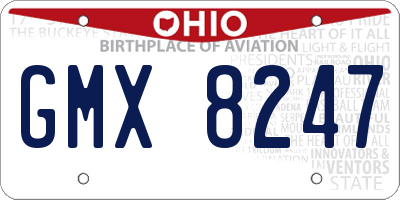 OH license plate GMX8247