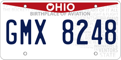 OH license plate GMX8248