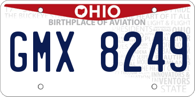 OH license plate GMX8249