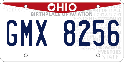 OH license plate GMX8256