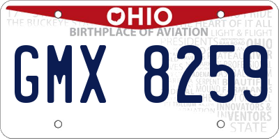 OH license plate GMX8259