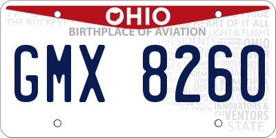 OH license plate GMX8260