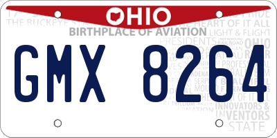 OH license plate GMX8264