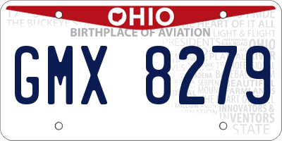 OH license plate GMX8279