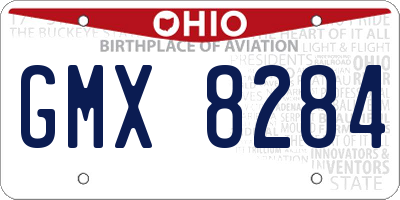 OH license plate GMX8284