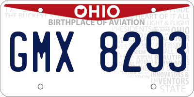OH license plate GMX8293
