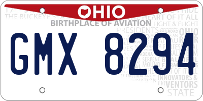 OH license plate GMX8294