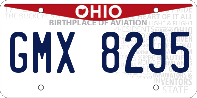 OH license plate GMX8295