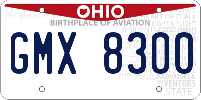 OH license plate GMX8300