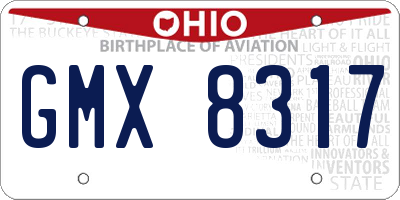 OH license plate GMX8317
