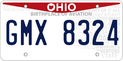 OH license plate GMX8324