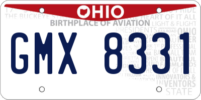 OH license plate GMX8331
