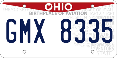 OH license plate GMX8335